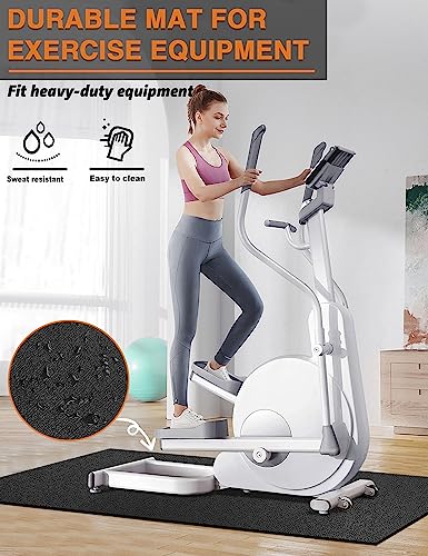 Treadmill Mat 96"x36", WERCHO Walking Pad Mat for Carpet Hardwood Floors 6mm Heavy-Duty Exercise Equipment Mat for Rowing Machine, Treadmil Pad, Spin Bike, Elliptical Trainer, Home, Gym - size: 96"L x 36"W x 0.24"Th
