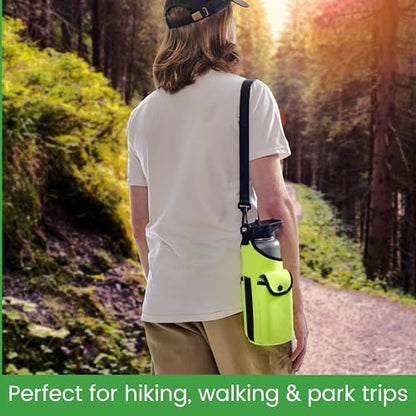 Smooth Trip AquaPockets Neoprene Water Bottle Holder with Strap - Neoprene Sling Bag with Water Bottle Holder, Phone Pouch and Adjustable Strap for Walking and Hiking - Fits up to 32 oz. Bottles