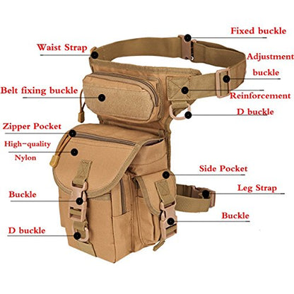 Multi-Purpose Hiking Waist Fanny Pack Running Backpack Outdoors Camping Bike Cycling Shoulder Bag - color: Black