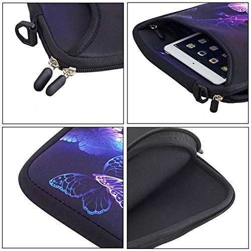 RICHEN 11 11.6 12 12.5 13 inches Laptop/Chromebook/PC Messenger Bag Tablet Travel Case Neoprene Handle Sleeve with Shoulder (11-13.3 inch, Butterflies) - color: Butterflies, size: 11-13.3 inch