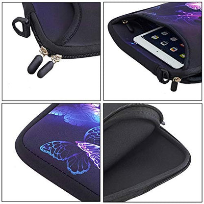 RICHEN 10 inch Messenger Bag Carrying Case with Handle Accessory Pocket Fits 7 to 10-Inch Laptops/Notebook/Kids Tablet (7-10.2 inch, Butterflies) - color: Butterflies, size: 7-10.2 inch