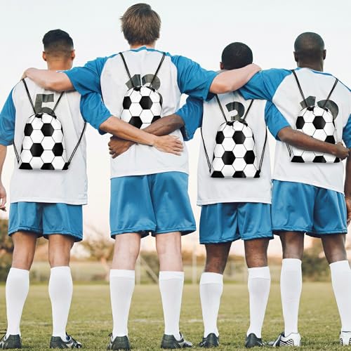 15 Pcs Soccer Drawstring Bags Backpack Birthday Party Goodie Favor Bags Gift Bag for Gym Sports Storage Travel - style: Soccer