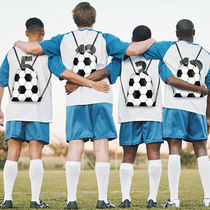 15 Pcs Soccer Drawstring Bags Backpack Birthday Party Goodie Favor Bags Gift Bag for Gym Sports Storage Travel - style: Soccer