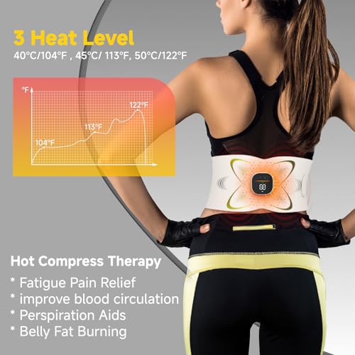 FAD Cleard - Abs Sculptor, Ab Stimulator Belt with Heating Pad for Belly Fat Burning, ab Toner Muscle Stimulator for Stomach Exercise Smooth & Firm, Lower Back Massager for Pain Relief Unisex Gifts