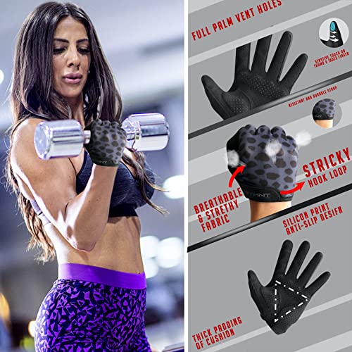 Ventilated Workout Gloves for Women Men Full Finger.Weight Lifting Gloves with Full Palm Vent & Breathable Mesh Back for Gym, Weightlifting, Fitness, Exercise,Training.Cycling - size: Large