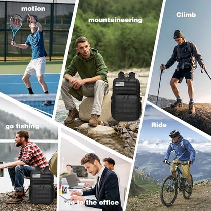 Wotony Military Tactical Backpack for Men Waterproof Daypack 3 Day Assault Pack Molle Bag with Water Bottle Holder - color: Gray Maple Leaf, size: 30L
