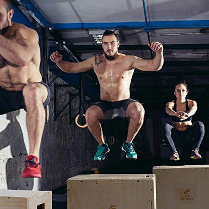 Wood Plyometric Box 30/24/20 by Day 1 Fitness, 3-in-1, for Crossfit Training, Jumps - Heavy-Duty, Non-Slip Plyo Boxes with Rounded Corners for Safety - Durable Conditioning Equipment