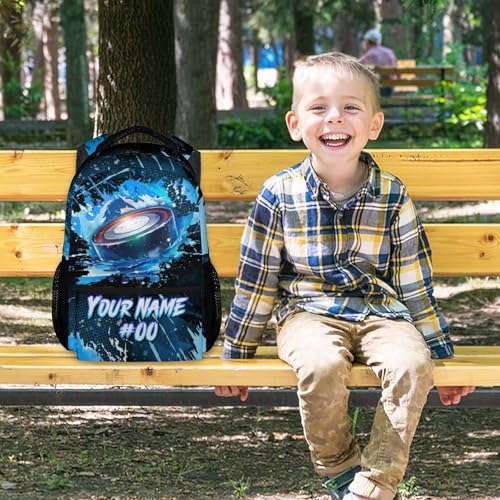 Personalized Backpack - Ice Hockey Backpacks for Boys Girls - 17 Inch Kids Bookbag for Elementary Middle School - Cool Field Hockey Theme School Bags for Teens - color: Style-8