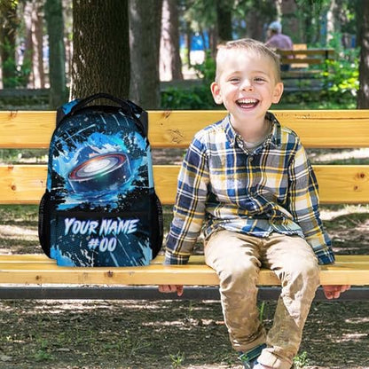 Personalized Backpack - Ice Hockey Backpacks for Boys Girls - 17 Inch Kids Bookbag for Elementary Middle School - Cool Field Hockey Theme School Bags for Teens - color: Style-8
