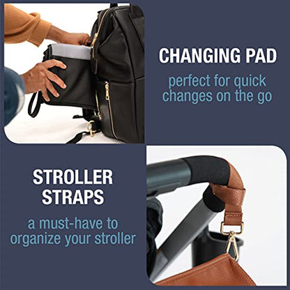 CleverMade unisex-adult Diaper Backpack Bag With Handles - color: Brown, size: 12''L x 8''W x 16''H