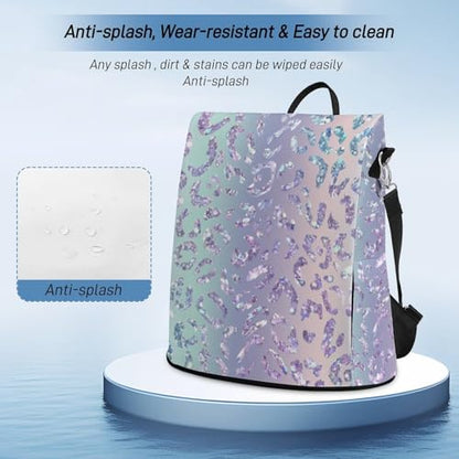 Anti-Theft Daypacks Gradient Purple Glitter Print Backpack Purse for Women Fashion Bag Travel Pack Basic Casual Bags - color: Gradient Purple Glitter Print, size: No Custom