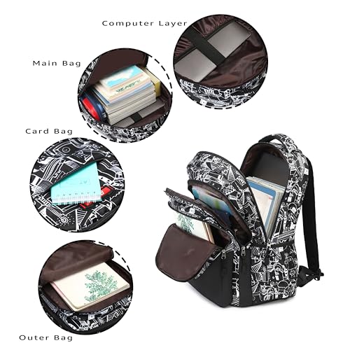 Asge Large Nylon Backpacks for Boys & Girls, Waterproof Satchel with Print, School Bags for 8-16 Years - color: Oslei128-3