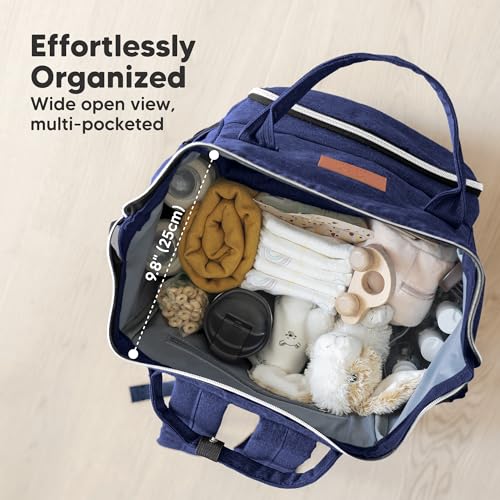 KeaBabies Baby Diaper Bag Backpack - Large Baby Bag for Boys, Girls, Waterproof Multi Function Travel Diaper Backpack with Changing Pad, Durable Travel Essentials for Moms and Dads (Marine Blue) - color: Marine Blue