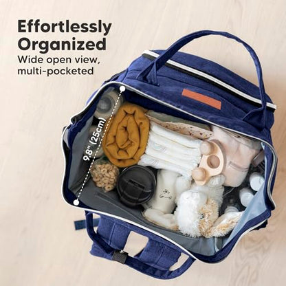 KeaBabies Baby Diaper Bag Backpack - Large Baby Bag for Boys, Girls, Waterproof Multi Function Travel Diaper Backpack with Changing Pad, Durable Travel Essentials for Moms and Dads (Marine Blue) - color: Marine Blue