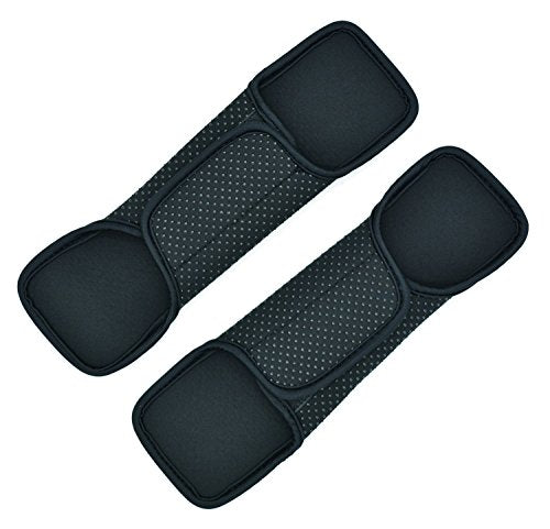 Wanty 1 Pair Black Color Neoprene Multipurpose Comfort Shoulder Strap Pads Shoulder Cushion Pad Protector for Backpack Rucksack/Travel Bag/Car Seat Belts Protect Pads (Neoprene black) - color: Neoprene black