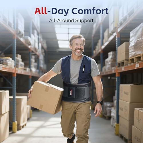 FEATOL Back Brace for Men Lower Back, Lumbar Support Belt- Back Pain, Adjustable Support Straps with Removable Lumbar Pad for Heavy Lifting Work, Black, Plus Size 3XL - size: 3X-Large (Pack of 1)