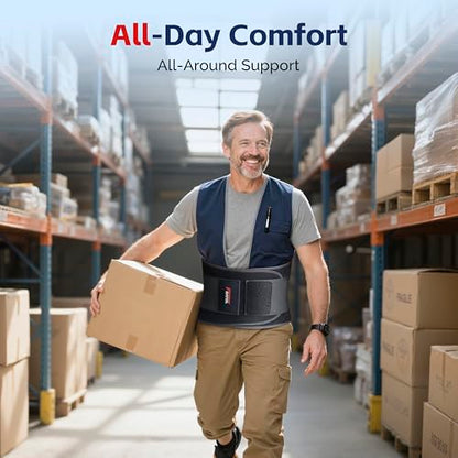 FEATOL Back Brace for Men Lower Back, Lumbar Support Belt- Back Pain, Adjustable Support Straps with Removable Lumbar Pad for Heavy Lifting Work, Black, Plus Size 3XL - size: 3X-Large (Pack of 1)