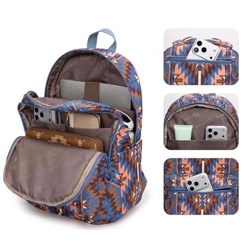 Montana West Backpack Purse for Women Western Aztec Backpack Purse Lightweight Casual Daypack for Travel - color: Navy Blue
