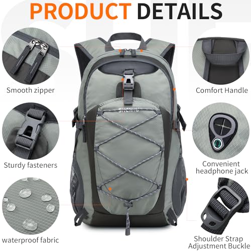 40L Hiking Backpack Lightweight Daypack Waterproof Travel Camping Backpack for Men Women Sport Packable - color: A3-gray