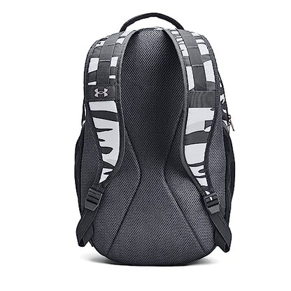 Under Armour Unisex Hustle 5.0 Backpack - color: (019) Pitch Gray / / Metallic Champagne Gold