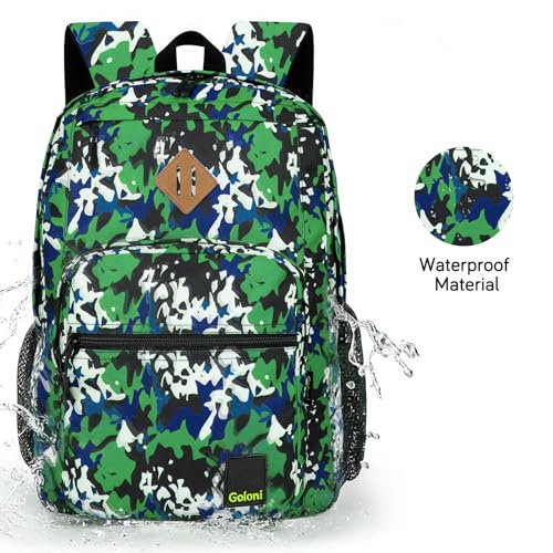 Goloni Lightweight Laptop Backpack 1.1Lbs, 26L Wear-Resistant Water Resistant Backpack with Laptop Compartment for Men Women - color: Camo Green