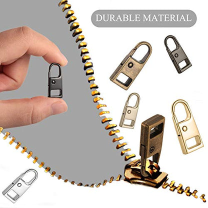 WILLBOND 8Pcs Zips,Black, Silver, Gun-Black, Platinum, Light Gold, Bronze - style: Black, Silver, Gun-Black, Platinum, Light Gold, Bronze