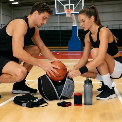 Soccer Backpack, With Smart Storage Solution, 19x25x31cm, Mult-Purpose Ball Bag, Multipurpose Sports Backpack, Waterproof Material, For Volleyball, Gym, Daily Use, Travel, School, Competition, Youth - size: Black