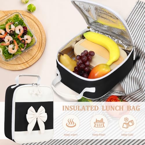 DIGOBAY Backpack for Girls, 3PCS Girls Backpack for School with Lunch Bag Pencil Case, Cute Kids Teens Bookbag for Kindergarten Elementary Preschool Middle School - color: Black-white