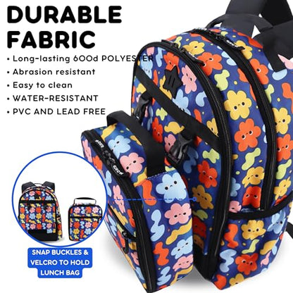 J World Duet Kids Backpack & Lunch Box Set For Boys & Girls Pre-K to Elementary School, Baby Cloud - color: Baby Cloud