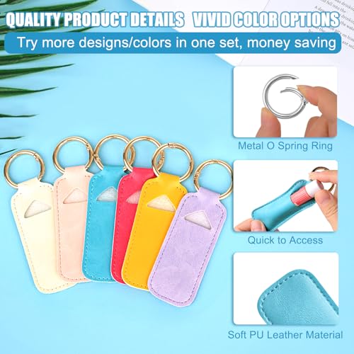 WK IEASON Lip Balm Holder for Chapstick Lipstick Sleeve Keychain,Small Christmas Gifts Stocking Stuffers for Teen Girls Women - color: 3 Pcs-set a