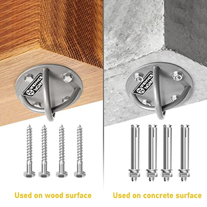 POWER GUIDANCE Wall and Ceiling Mount Bracket for Suspension Straps, Gymnastic Rings, Yoga Swings & Hammock Resistance Band Battle Rope - color: Sliver ( Set of 1)