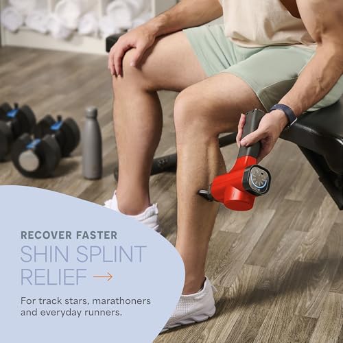 Lifepro Massage Gun & Massage Gun Holder (Sold Separately) - Percussion Muscle Massager for Athletes with 8 Heads and 5 Speed Settings - Deep Tissue Back Muscle Massager Extender for Recovery - color: Red