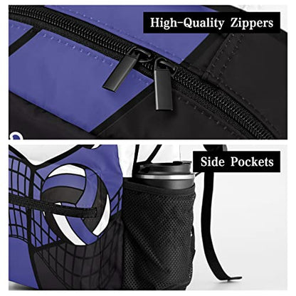Personalized Volleyball Blue White Black Multifuction Backpack with Name Text for Women Men Gift - color: Backpack 12