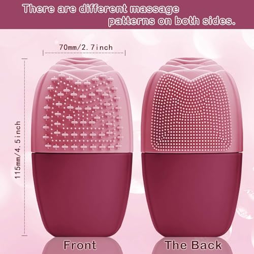XHJRI Ice Face Roller Massager,Ice Cube Roller for Face, Eyes and Neck Naturally Conditioning and Skin Care,De-Puff Eye Bags,Reduce Migraine Pain,Reusable Massage Silicone Ice Mold (Upgrade Rose) - color: New Rose