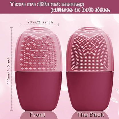 XHJRI Ice Face Roller Massager,Ice Cube Roller for Face, Eyes and Neck Naturally Conditioning and Skin Care,De-Puff Eye Bags,Reduce Migraine Pain,Reusable Massage Silicone Ice Mold (Upgrade Rose) - color: New Rose