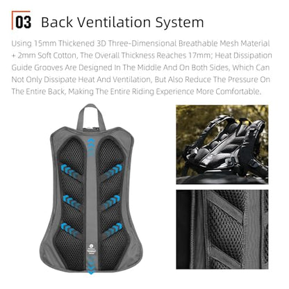Rhinowalk Motorcycle Backpack – Helmet Holder, Rain Cover, Hydration Bladder Hole – Sports Backpack for Hiking, Climbing, Cycling, Running, Camping