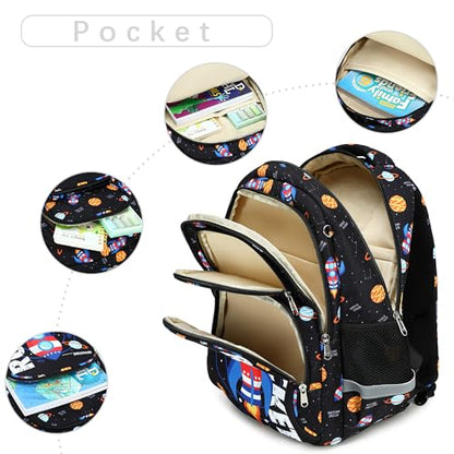 abshoo Cute Rocket School Backpack For Boys Elementary Kindergarten Kids School Bag (Rocket Black) - color: Rocket Black