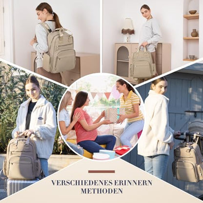 Diaper Bag Backpack, Baby Diaper Bag with 17 Pockets, Travel Baby Bag Backpack for Girl Boy, Large Diaper Bag with Changing Pad,USB Charging Port,Wet Dry Bag, Khaki - color: Warm Sand