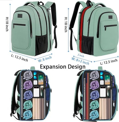 MATEIN Laptop Backpack for Girls Teen, Expandable School Backpack 15.6 inch - color: Cyan, size: 15.6 inch