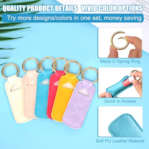 WK IEASON Lip Balm Holder for Chapstick Lipstick Sleeve Keychain,Small Christmas Gifts Stocking Stuffers for Teen Girls Women - color: 5 Pcs-set B