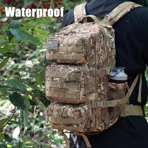 Military Tactical Backpack 25L Day Backpack for Men Molle Army 3 Days Assault Pack Bug Out Bag Water Resistant and Heavy Duty Hiking Treeking Rucksack - Camouflage - color: Camouflage, size: 25L