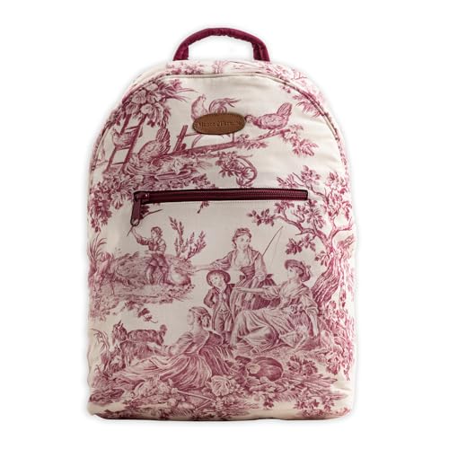 Maison d' Hermine Backpack for Women Men Cotton Shoulder Multipurpose Rucksack with Small Pouch Lightweight Multi Pocket Bag for Travel Work Beach Perfect for Spring Summer (The Miller - Red) - color: 33 - the Miller - Red