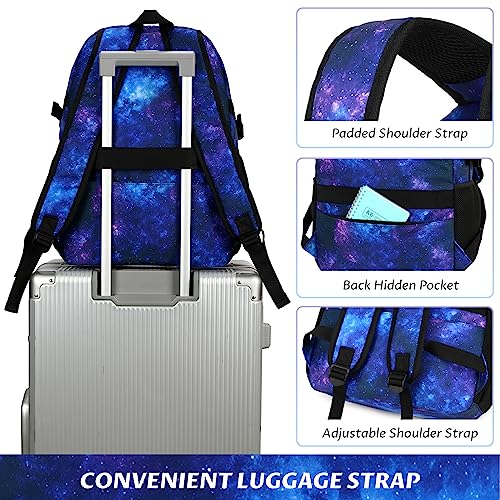 MIRLEWAIY Classical School Backpack Lightweight Bookbag Casual Daypack Travel Work Bag For Teenagers College Girls boys - color: Black Blue