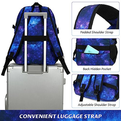 MIRLEWAIY Classical School Backpack Lightweight Bookbag Casual Daypack Travel Work Bag For Teenagers College Girls boys - color: Black Blue