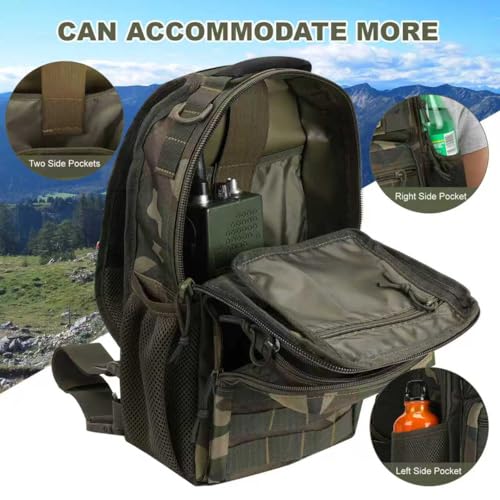 Rover Sling Pack Tactical Shoulder Sling Bag Backpack with Bottle Holder Crossbody Chest Bag, Woodland - color: Woodland