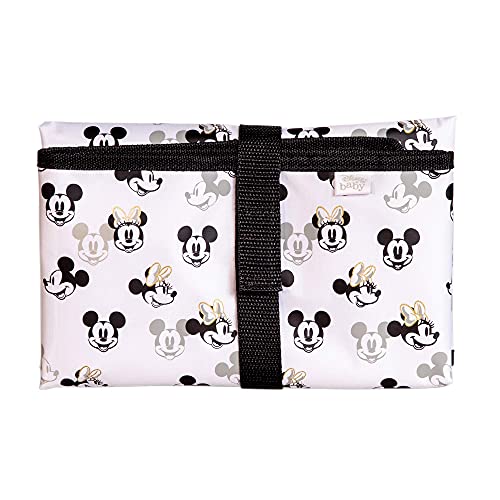 Disney Baby by J.L. Childress Full Body Portable Changing Pad for Babies - Diaper Changing Mat for Travel, Baby Accessory Essentials, Wipeable & Water-Resistant, Foldable - Mickey Minnie Ivory - color: Ivory
