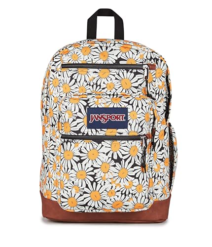 JanSport Cool Backpack with 15-inch Laptop Sleeve, Large Computer Bag Rucksack with 2 Compartments, Ergonomic Straps, Daisy Dreamscape - color: Daisy Dreamscape