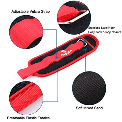 Ankle Weights for Women, Men and Kids - 1/2/3/4/6/8/10/12/15/20 LBS 1 Pair Strength Training Wrist/Leg/Arm Weight with Adjustable Strap for Jogging, Gymnastics, Aerobics, Home Fitness, Physical Therapy - style: 1Lb Pair (0.5lb x 2) - Red