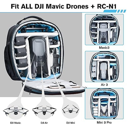 Lykus M1 Travel Backpack Case for Mini 4 Pro/3 Pro/4K,DJI Air 3S,Mavic 3 Classic,with RC-N1/RC-N2 Remote Controller