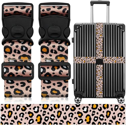 2 Pack Luggage Straps for Suitcases, Adjustable Travel Belt with Double Lock and Quick Release Buckle, Heavy Duty Nylon Bag Packing Strap, Bright Identifiers Business Travel Accessories-Beige Eggs - color: 24020 Beige Eggs